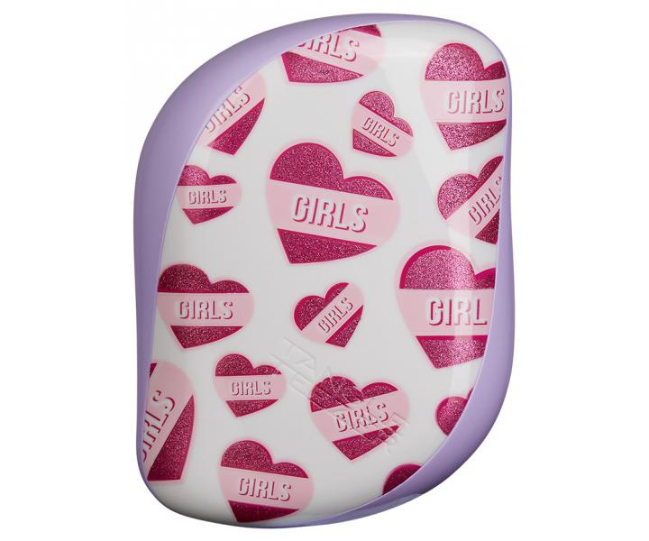 Kefa na vlasy Tangle Teezer Compact - Girl Power, biela/fialov�