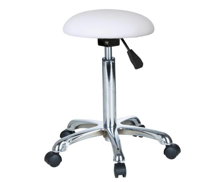 Taburet na kolieskach Silverfox 1021A - biely