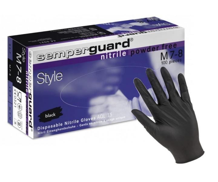 Nitrilov rukavice pre kadernkov Semperguard, ierne - vel. M (bonus)