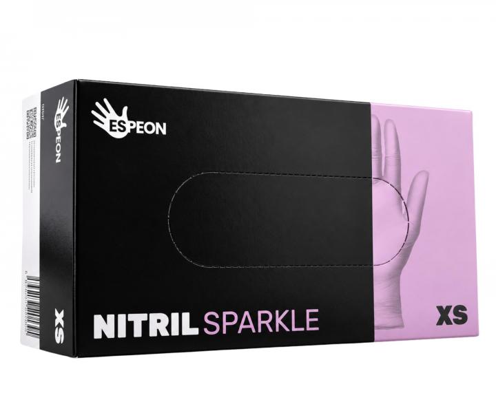 Nitrilov� rukavice Espeon Nitril Sparkle - 100 ks, perle�ov� ru�ov�, ve�kos� XS