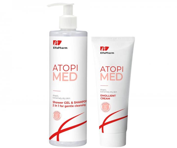 Sprchov� g�l a �amp�n pre atopick� a ve�mi such� poko�ku Elfa Pharm Atopi Med 400 ml + kr�m 75 ml zadarmo