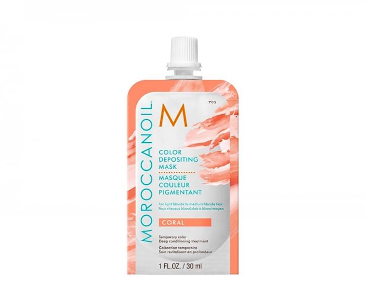 Tnujca maska na vlasy Moroccanoil Color Depositing - Coral, 30 ml