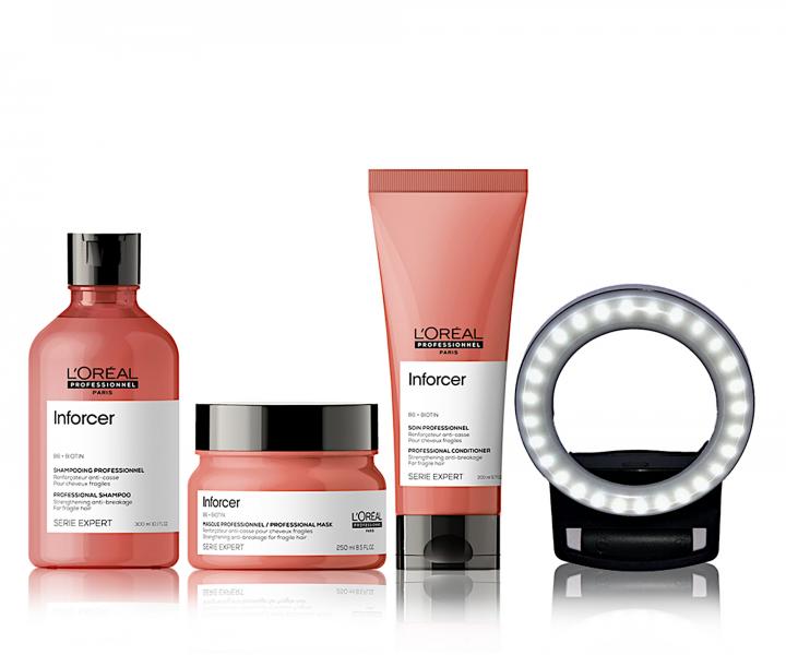 Sada na posilnenie oslaben�ch vlasov Lor�al Inforcer + svetlo Mini Ringlight zadarmo