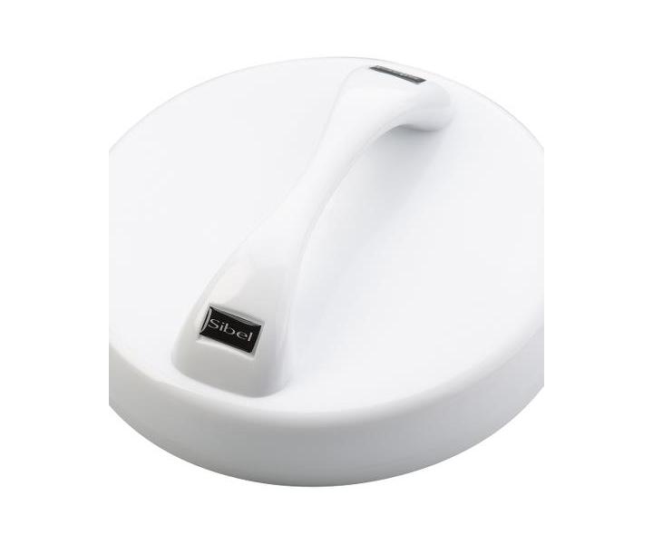 Okrhle zrkadlo s rukovou Sibel, bielo-ierne