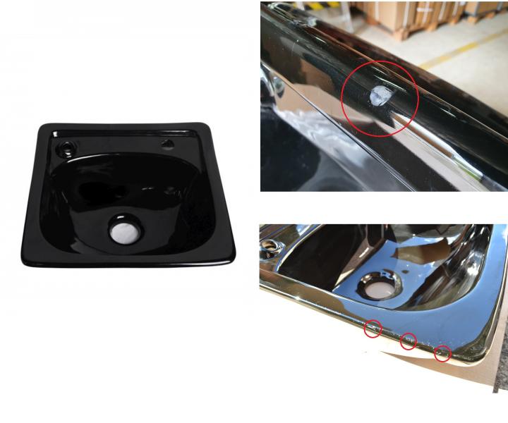 Keramick umvadlo pre Barber salny Detail DHS033 - ierne - II.akos - odreniny glazry, krabance