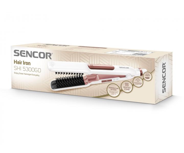 �ehli�ka/kefa na vlasy s parou Sencor SHI 5300GD - perle�ov� biela/ru�ov�