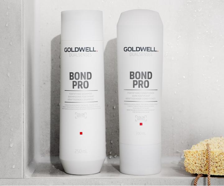 Sada pre posilnenie vlasov Goldwell DS Bond Pro - ampn + kondicionr + fluid + nramok zadarmo