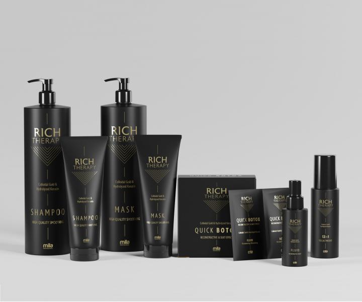 Obnovujci ampn s keratnom pre pokoden vlasy Mila Rich Therapy Shampoo - 250 ml