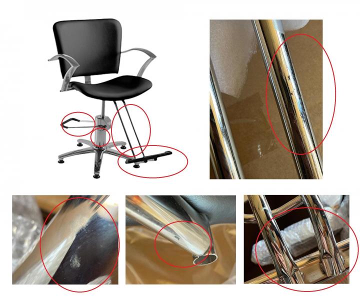 Kaderncke kreslo Eurostil Professional - ierne - II. akos, krabance a hrdza, pokren koenka