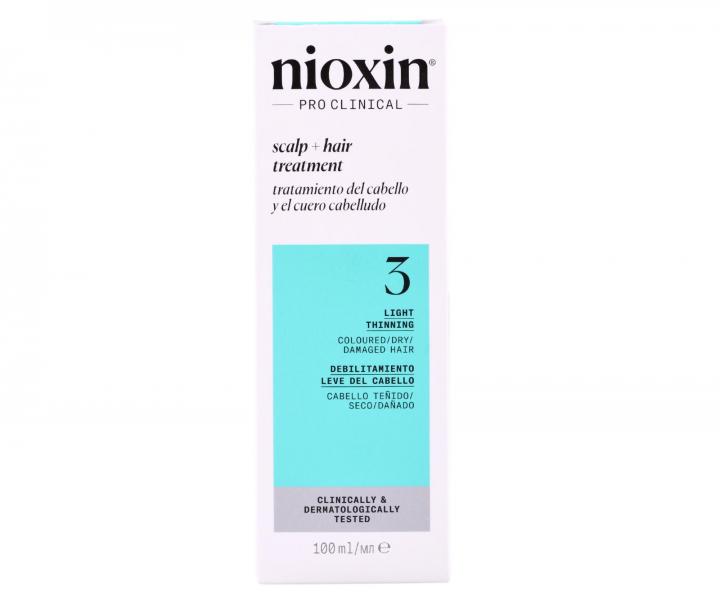 Bezoplachov starostlivos pre mierne rednce farben vlasy Nioxin System 3 Scalp + Hair Treatment - 100 ml