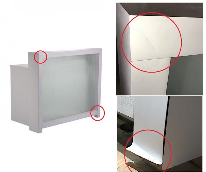 Kaderncka recepcia Hairway Franz, biela - II. akos - pokoden povrch drevotriesky