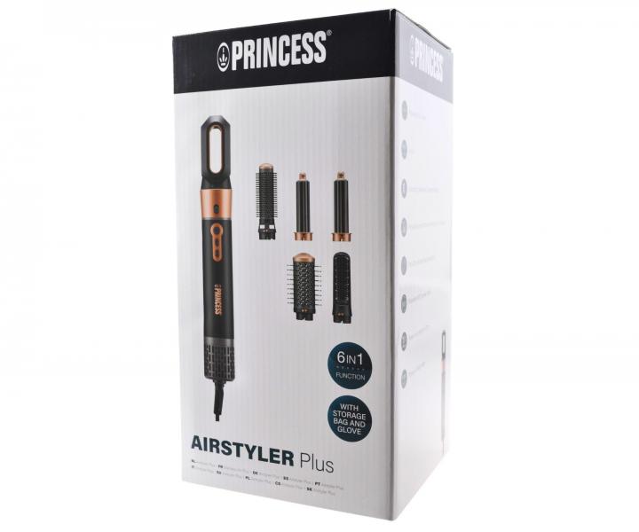 Multifunk�n� stylingov� kulmof�n so �iestimi nadstavcami Princess Airstyler Plus 529215  - 1000 W, �ierny