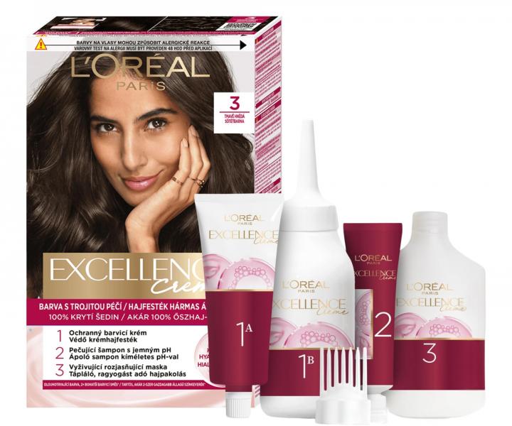 Permanentn� farba Lor�al Excellence Creme - 3 tmavo hned�