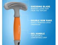 Obojstrann� vy�es�vac� hrebe� na zvieraciu srs� Wahl Professional Double Row Rake 58443 - oran�ov�