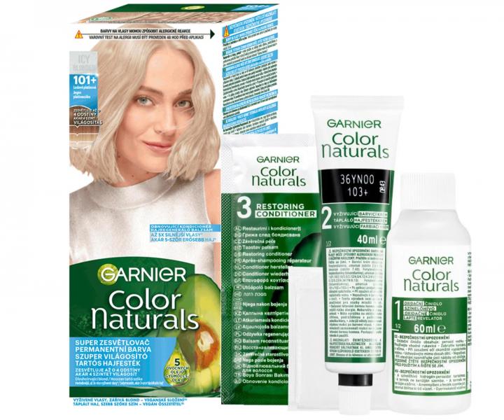 Permanentn zosvetujca farba na vlasy Garnier Color Naturals - 101+ adovo platinov