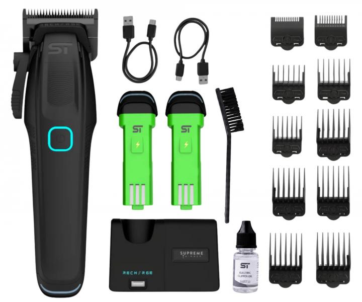 Profesion�lny strihac� stroj�ek s v�menn�mi bat�riami Supreme Trimmer Recharge STC779 - �ierny