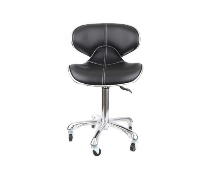 Taburet na koliesk�ch SilverFox 70083, �ierny