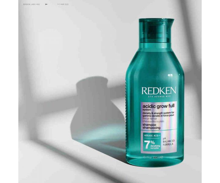 �amp�n pre hustotu a objem jemn�ch, z�ahnut�ch a norm�lnych vlasov Redken Acidic Grow Full System Shampoo - 300 ml