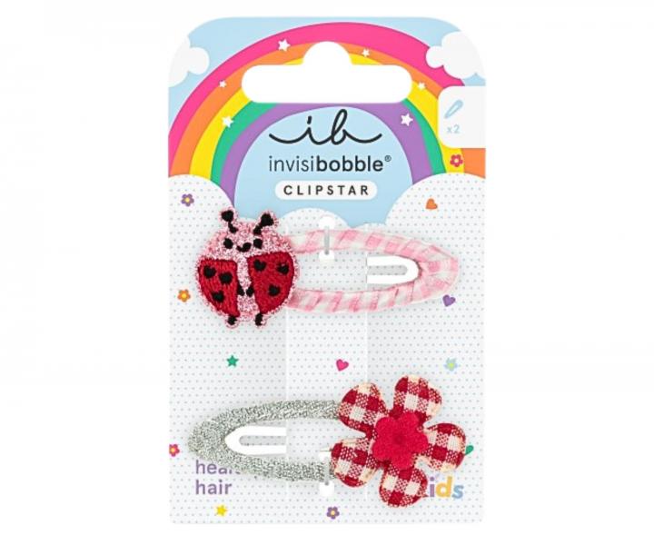 Detsk sponky do vlasov pukaky Invisibobble Clipstar Happy Ladybird - 2 ks