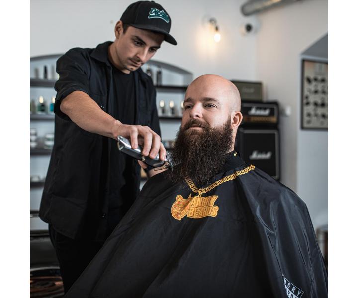 Barber pltenka Angry Beards 154 x 138 cm - ierna s potlaou
