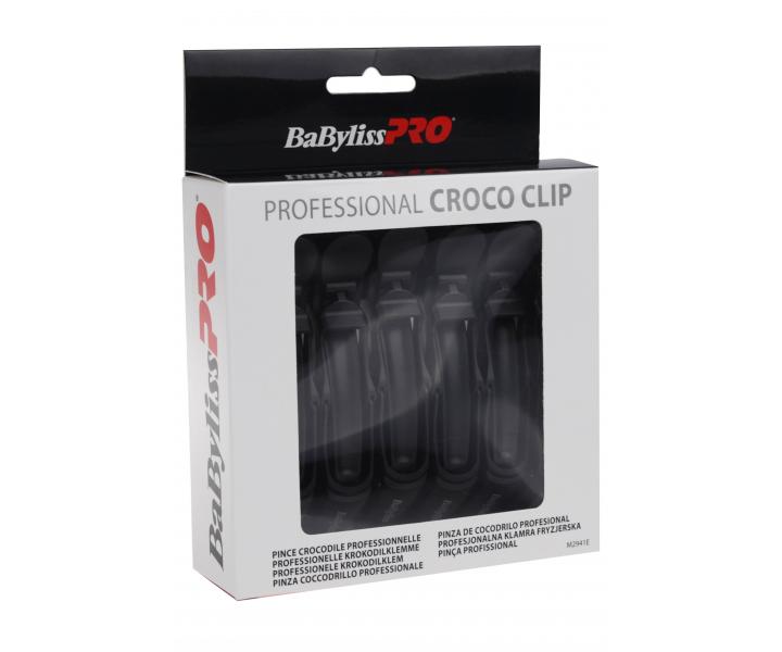 Klipsy do vlasov BaByliss Pro Croco Clip - 6 ks, ierne