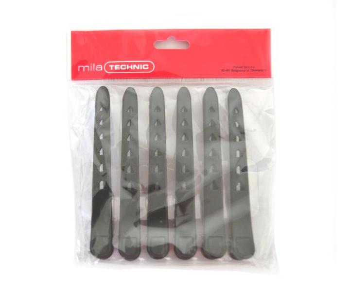 Klipsy do vlasov Mila Technic - 10 cm, ierne - 6 ks