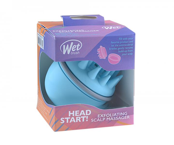Mas�na exfolia�n� kefa na poko�ku hlavy Wet Brush Head Start Blue - svetlo modr�