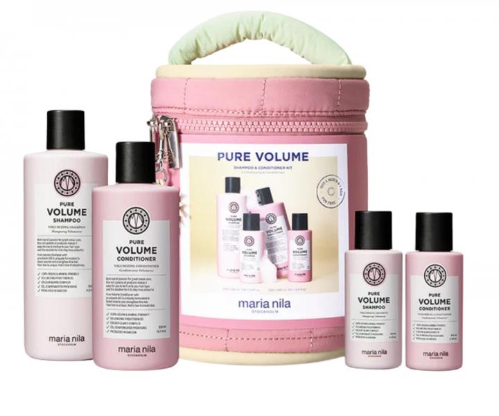 Dar�ekov� sada pre objem jemn�ch vlasov Maria Nila Pure Volume Beauty Bag + kozmetick� ta�ka zdarma