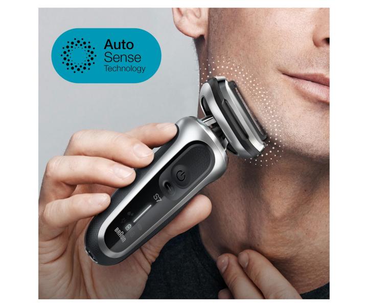 Planetov holiaci strojek s nabjacou a istiacou stanicou Braun Series 7 71-7200cc - strieborn