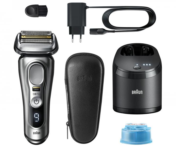 Planetov holiaci strojek s nabjacou a istiacou stanicou Braun Series 9 Pro 9467cc - strieborn