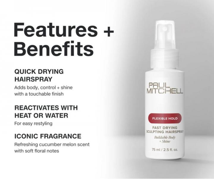 R�chloschn�ci lak na vlasy Paul Mitchell Flexible Hold Fast Drying Sculpting Hairspray - 75 ml