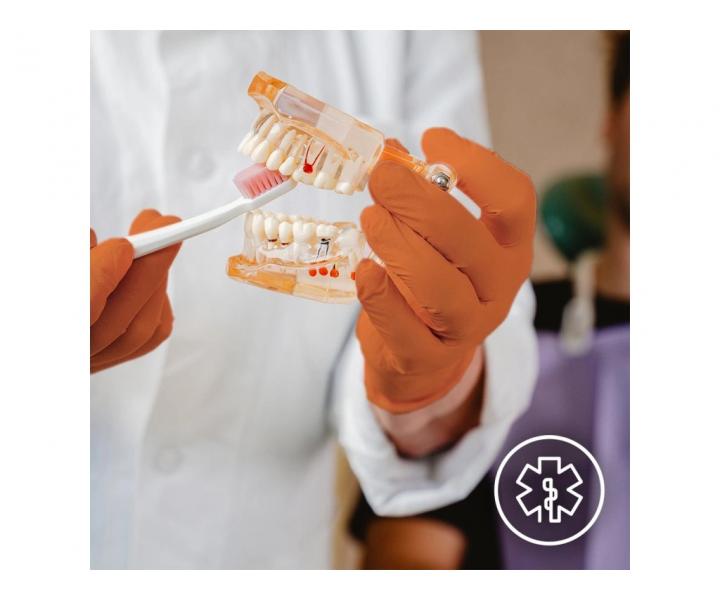 Siln nitrilov zdrsnen rukavice Espeon Nitril Extra Strong 3 - 100 ks, oranov, vekos L