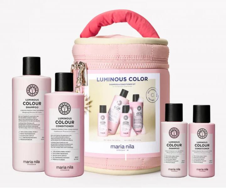 Dar�ekov� sada na rozjasnenie farben�ch vlasov Maria Nila Luminous Colour Beauty Bag + kozmetick� ta�ka zdarma