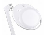 Zv��ovacia lupa s LED lampou na stojane aj s uchyten�m na st�l Weelko Mega+ White- 5 dioptri�