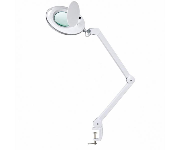 Zv��ovacia lupa s LED lampou na stojane aj s uchyten�m na st�l Weelko Mega+ White- 5 dioptri�