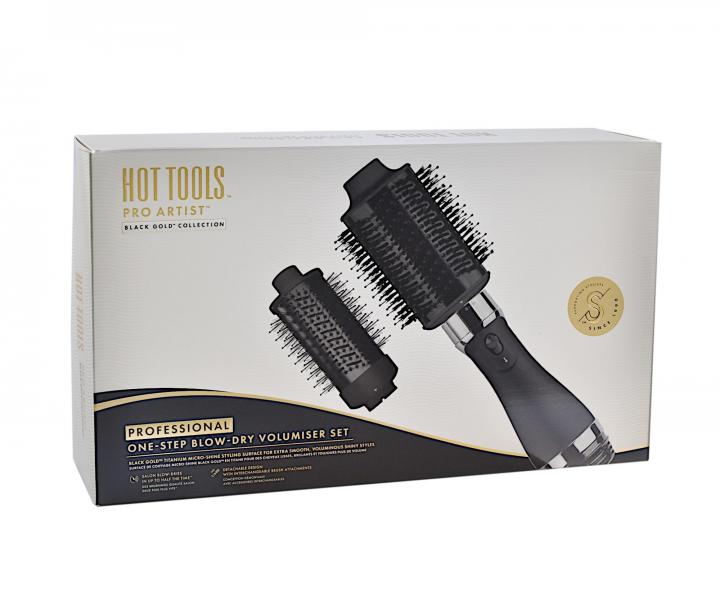 Ov�lna teplovzdu�n� kefa na vlasy Hot Tools Black Gold Volumiser Set - rozbalen�, pou�it�