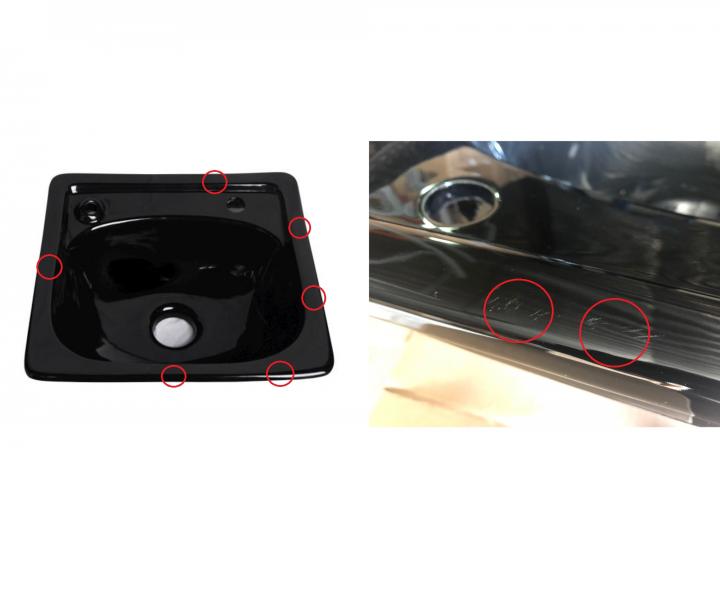 Keramick� um�vadlo pre Barber sal�ny Detail DHS033 - �ierne - II. akos� - �krabance