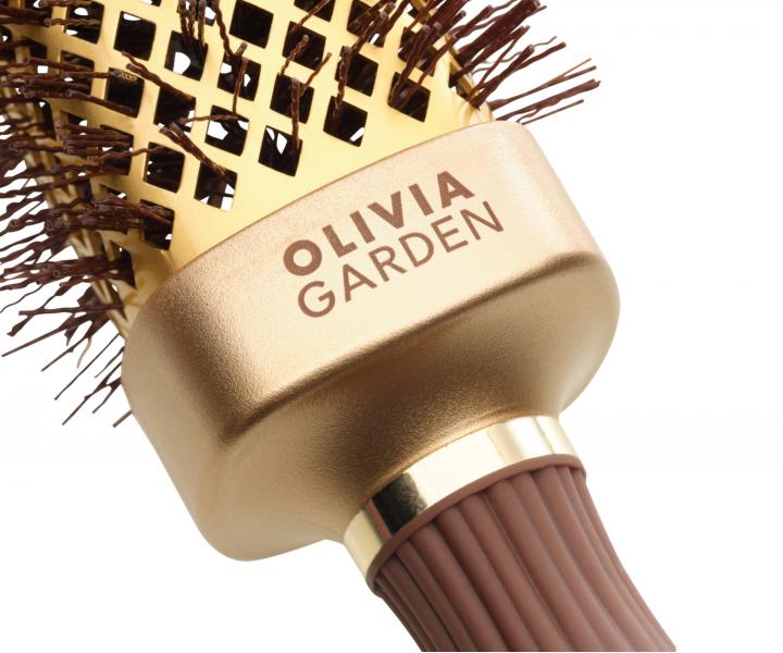 tvorhrann fkacia kefa na vlasy Olivia Garden Expert Blowout Straight Gold & Brown - 50 mm