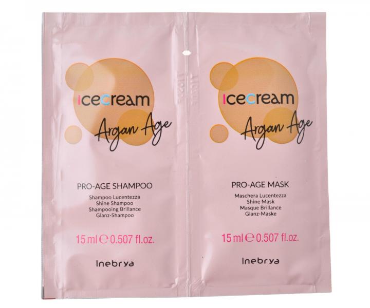 ampn a maska pre iariv lesk vlasov Inebrya Ice Cream Argan Age - 2x15 ml