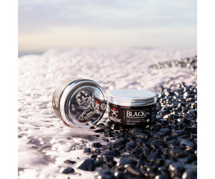 �ierny farbiaci g�l na vlasy so silnou fix�ciou Barbertime Hair Gel Black - 300 ml