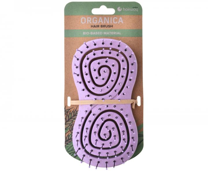 Ekologick kefa na rozesvanie vlasov Hairway Organica Hair Brush - fialov