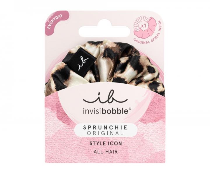 Ozdobn pirlov gumika Invisibobble Sprunchie Original Style Icon - leopard vzor