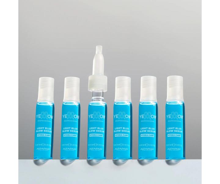 Rozjas�uj�ce s�rum v ampulk�ch pre lesk vlasov Yellow Professional Hydra Care Light Blue Glow Serum - 6x13 ml