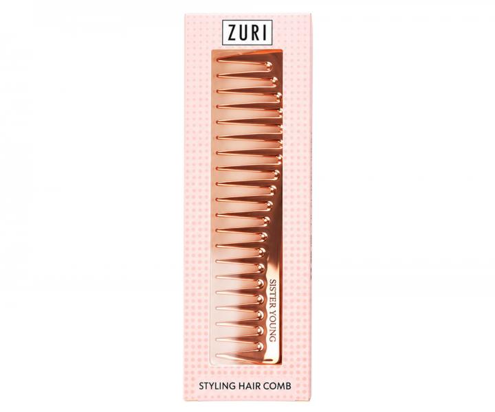 Hrebe� na vlasy Sister Young Zuri Styling Hair Comb - 18,3 cm, ru�ovozlat�