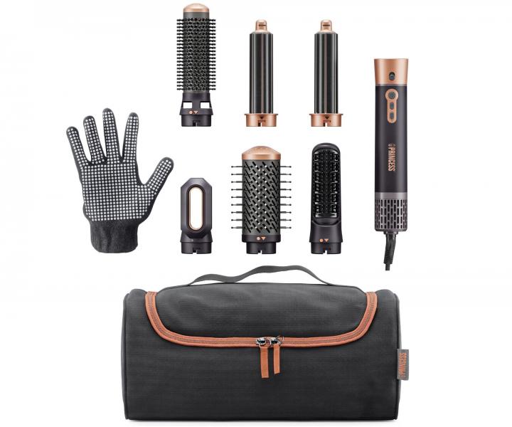 Multifunk�n� stylingov� kulmof�n so �iestimi nadstavcami Princess Airstyler Plus 529215  - 1000 W, �ierny