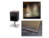 Pracovn stolk Detail Lux - dreven, ierny - II. akos - ryhy, povlak na podstavci