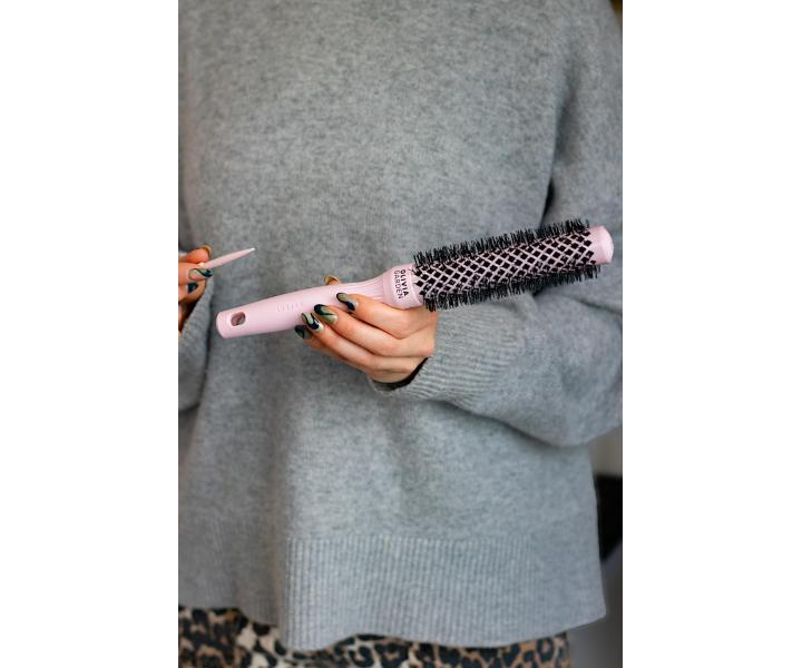 Okrhla fkacia kefa na vlasy Olivia Garden Expert Blowout Speed XL Pastel Pink - 25 mm