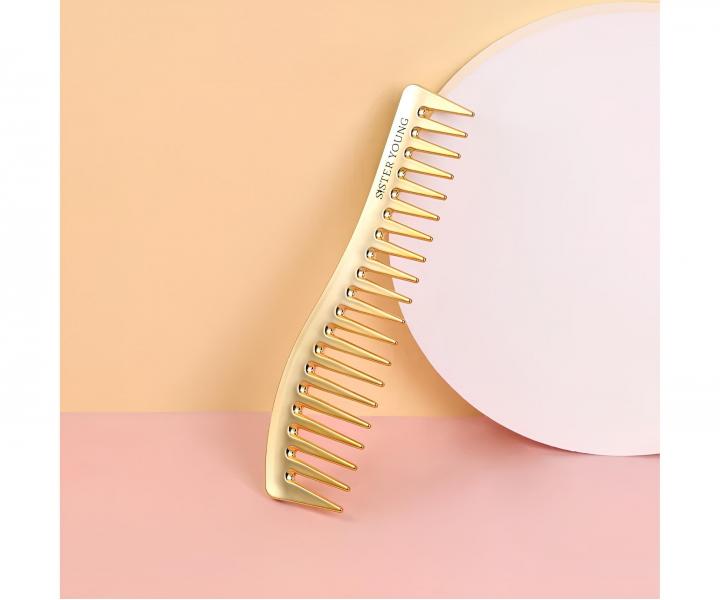 Hrebe� na vlasy Sister Young Zuri Styling Hair Comb - 18,3 cm, zlat�
