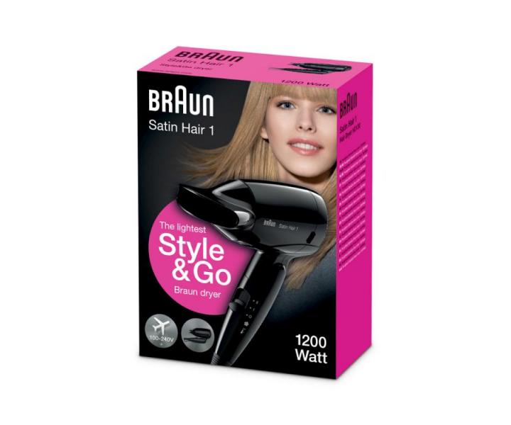 Cestovn� f�n na vlasy Braun Satin Hair 1, HD 130 - �ierny