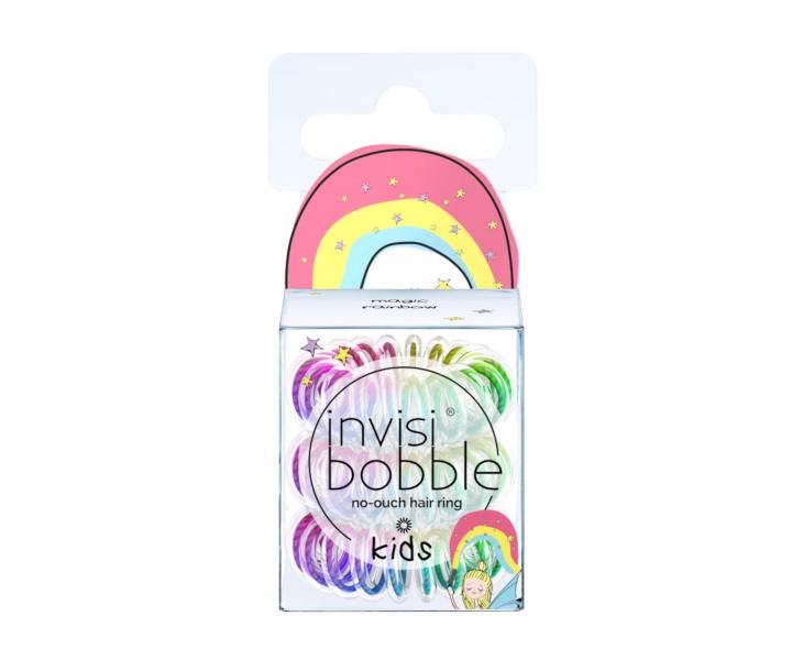Detská špirálová gumička do vlasov Invisibobble Kids Magic Rainbow - dúhová, 3 ks